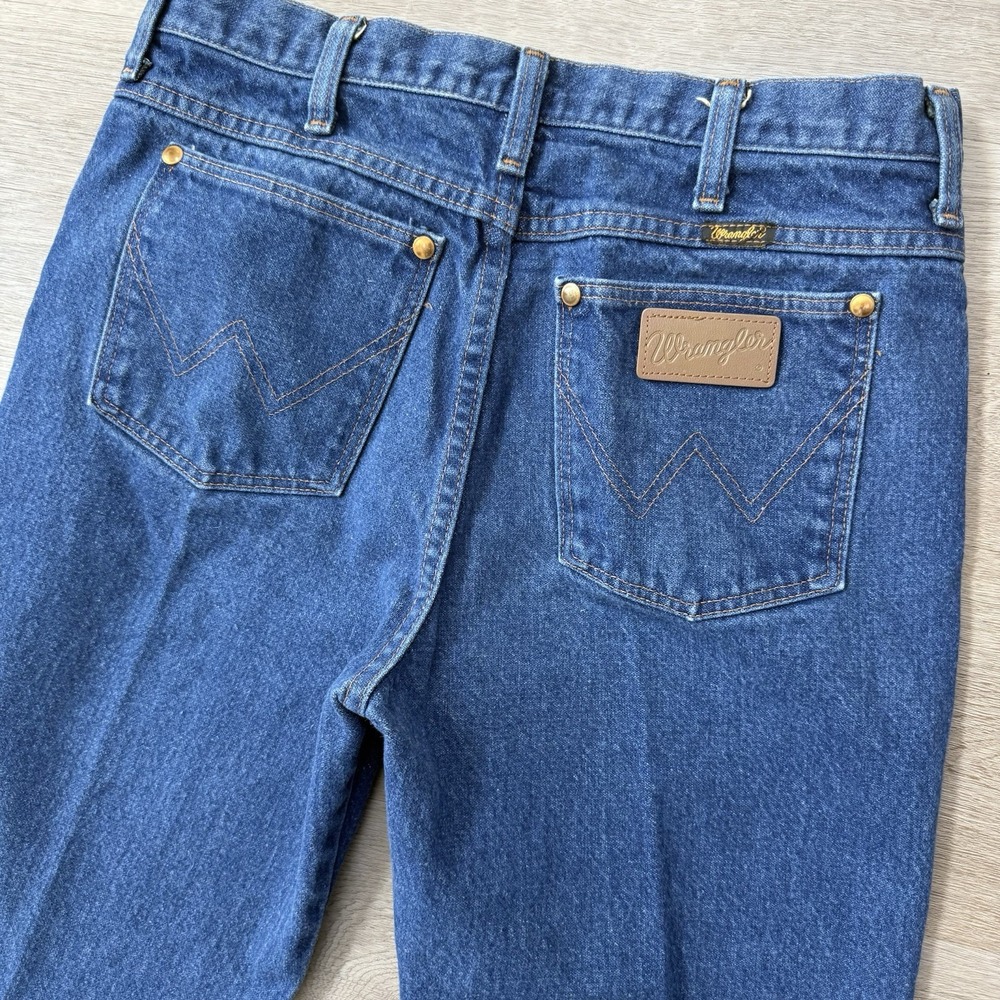 Vintage 90s Wrangler USA Made Dark Denim Bootcut Western Jeans Mens ACTUAL 30x32